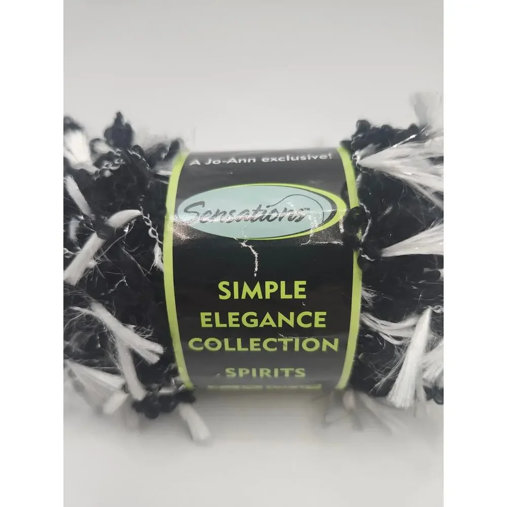 Sensations Simple Elegance Spirits Black Novelty Yarn 50g 60 yds Polyester Skein